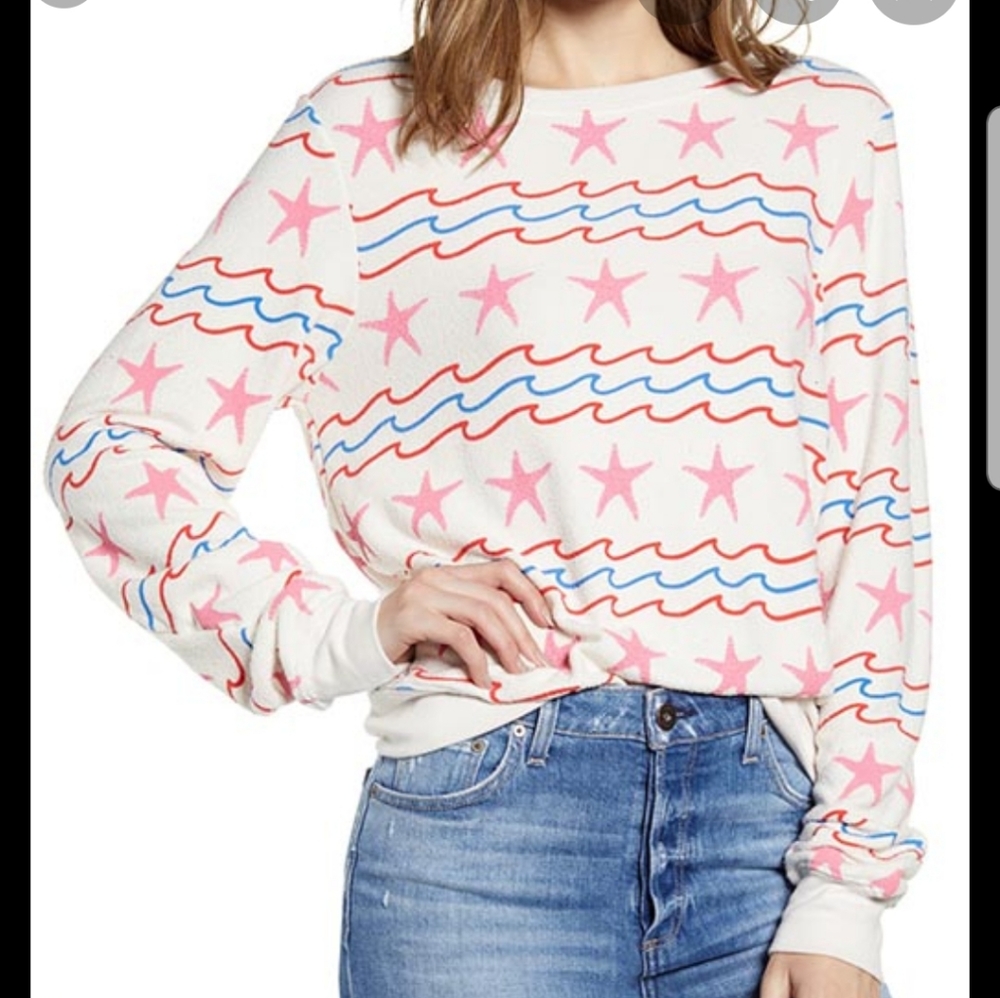 Wildfox Sea Stripes Baggy Beach Jumper M